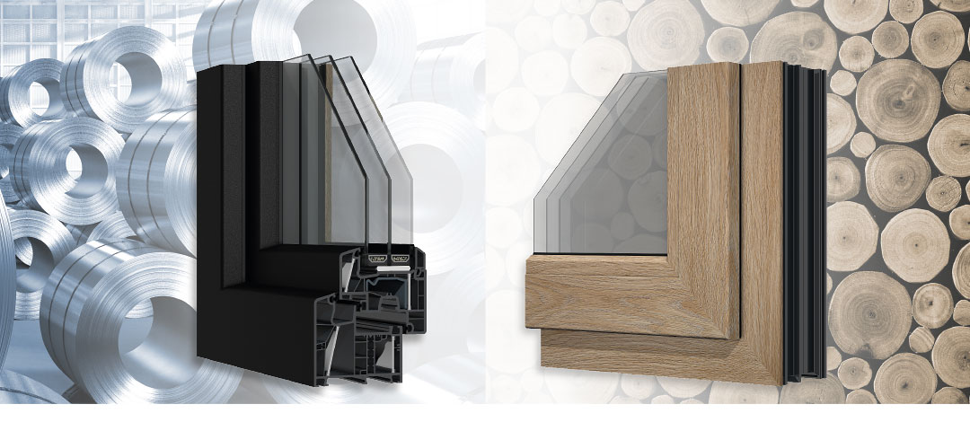Fühlbar echte Holz-Alu-Oberflächen für unsere Kunststofffenster